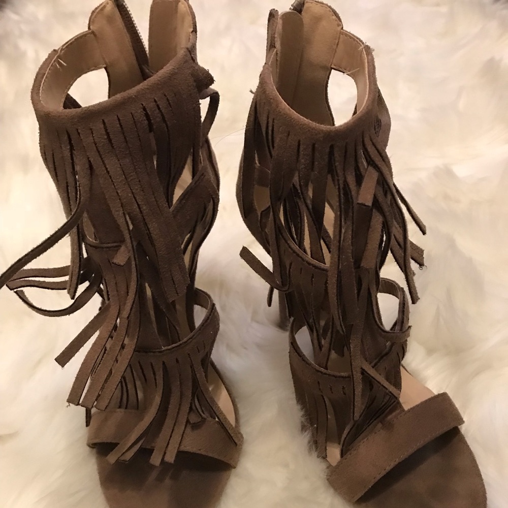 Taupe color high heels